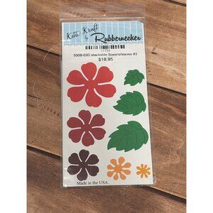 NIP 11754 KITTIE KRAFT BY RUBBERNECKER 5508-03D STACKABLE FLOWERS LEAVES #3 DIE